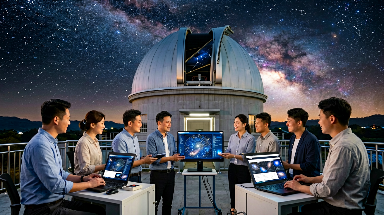天文台圆顶与星空